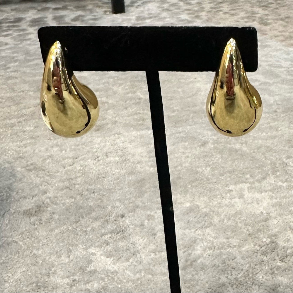 Large Gold Bottega Style Earrings